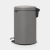 Concrete Grey Pedal Bin - 12 Litre -Taskers Sale Shop 60007558 BBNTIANEWICONPEDALBIN12LITREPLASTICBUCKETCONGREY1