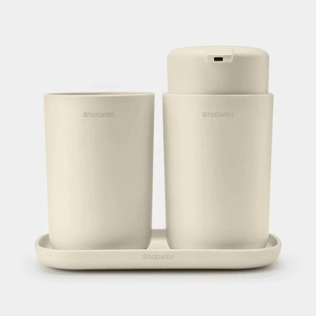 Brabantia Bathroom Accessory Set Of 3 - Soft Beige 3 Brabantia Bathroom Accessory Set Of 3 - Soft Beige