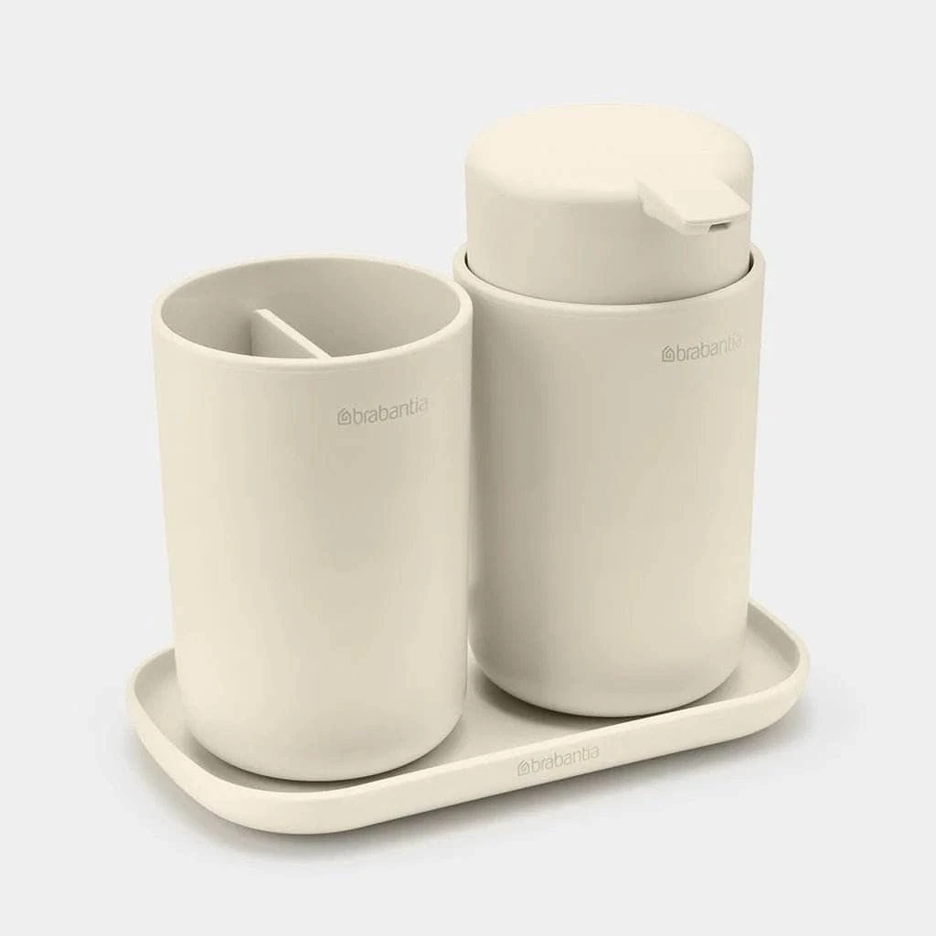 Brabantia Bathroom Accessory Set Of 3 - Soft Beige 4 Brabantia Bathroom Accessory Set Of 3 - Soft Beige - Image 2