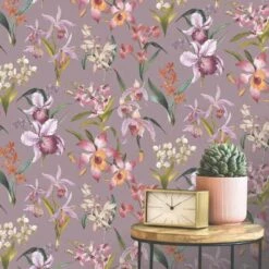 Rasch Maya Floral Lilac Wallpaper - 283661 -Taskers Sale Shop 60007659 RASCHB64MAYALILAC2836612
