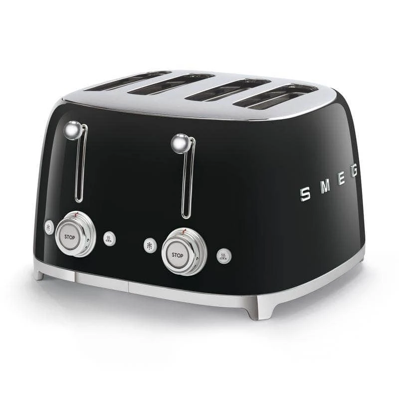 Smeg 50s 4 By 4 Slice Toaster - Black 4 Smeg 50s 4 By 4 Slice Toaster - Black - Image 2