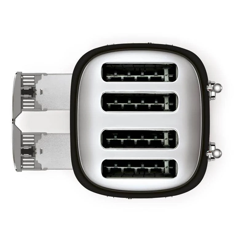 Smeg 50s 4 By 4 Slice Toaster - Black 6 Smeg 50s 4 By 4 Slice Toaster - Black - Image 4