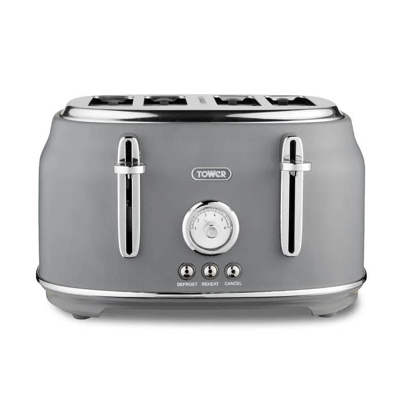 Tower Renaissance 4 Slice Toaster - Grey 3 Tower Renaissance 4 Slice Toaster - Grey