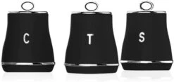 Renaissance Set Of 3 Canisters - Black -Taskers Sale Shop 60008014 RKWTOWERRENAISSANCESETOF3CANISTERSBLACK