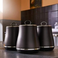 Renaissance Set Of 3 Canisters - Black