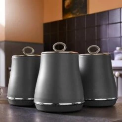 Renaissance Set Of 3 Canisters - Grey