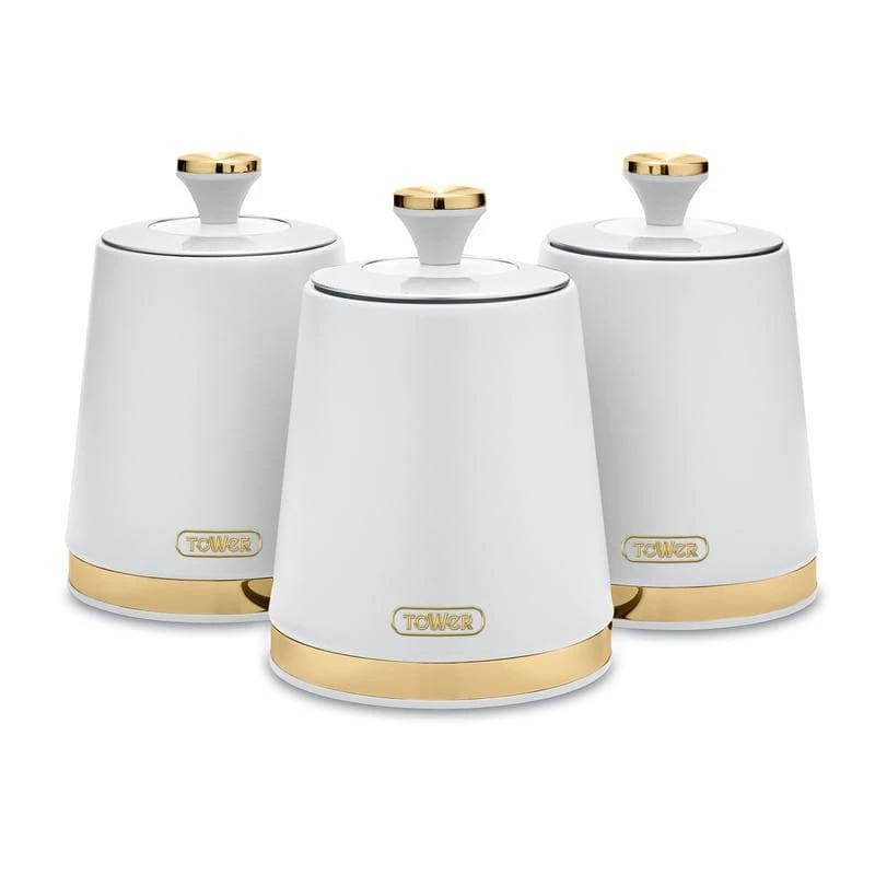 Cavaletto Set Of 3 Canisters - White 3 Cavaletto Set Of 3 Canisters - White