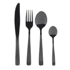 Regal 16 Piece Gloss Black Cutlery Set