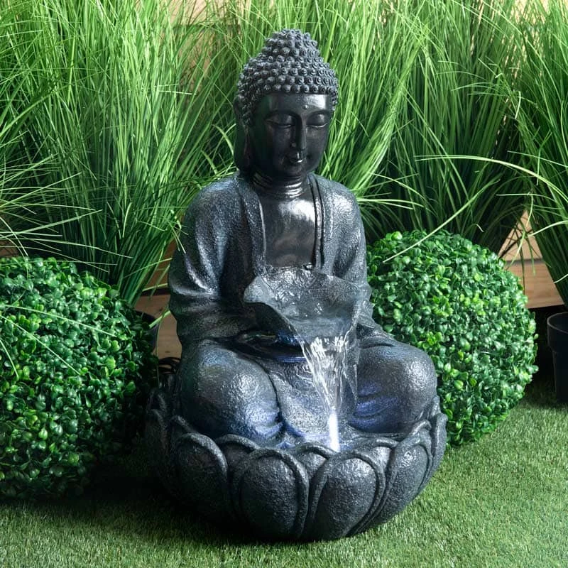 Medium Grey Buddha Water Feature 4 Medium Grey Buddha Water Feature - Image 2