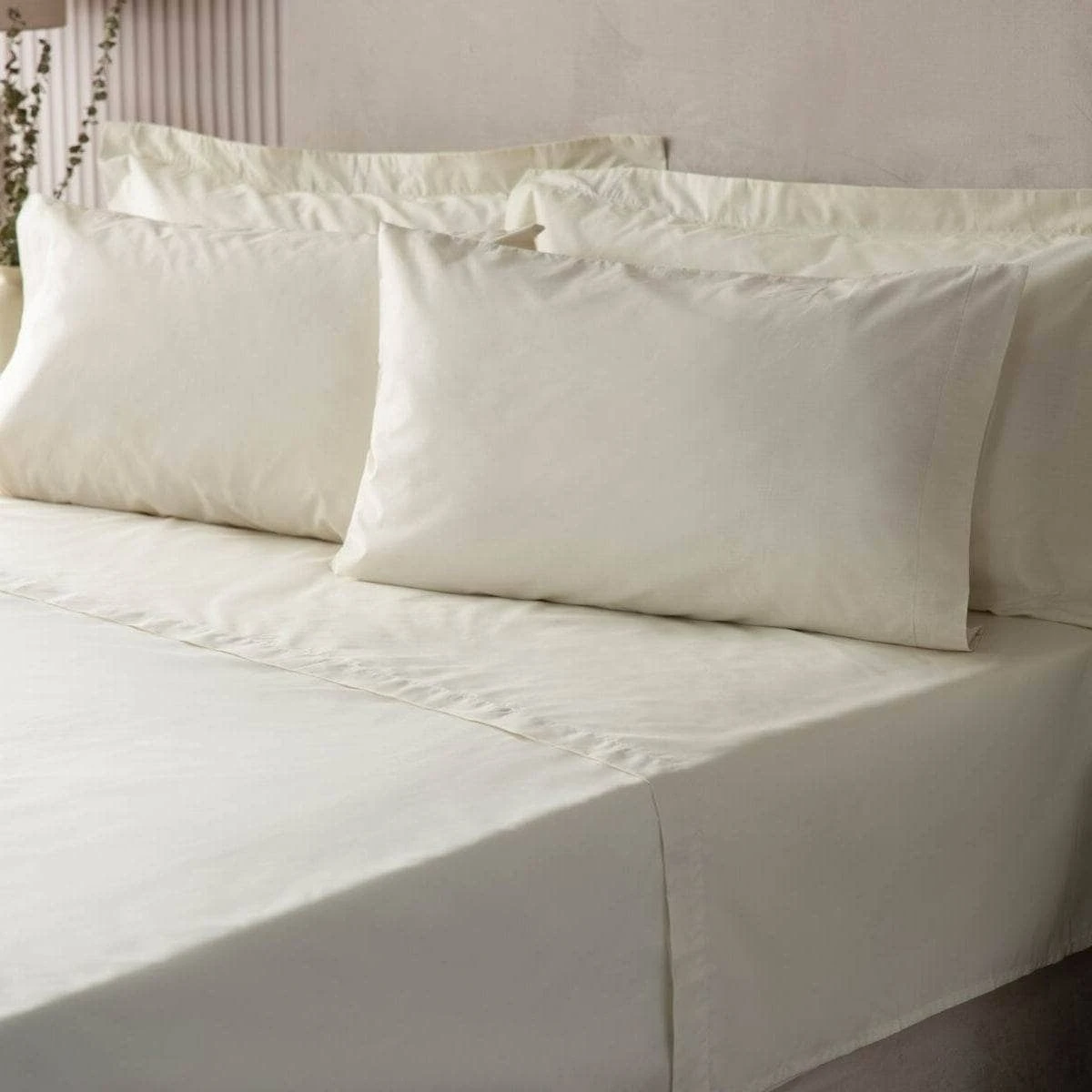 Oxford Percale Pillowcase - Ivory 3 Oxford Percale Pillowcase - Ivory