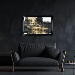 Black & Gold Abstract Framed Picture 1