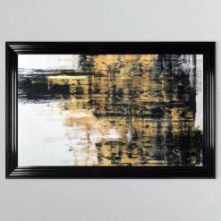 Black & Gold Abstract Framed Picture 2 -Taskers Sale Shop 60010915 SHH 11474 GF BLK WHT GLD 2 VGS 3