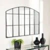 Black Arch Top Window Mirror 80x120cm