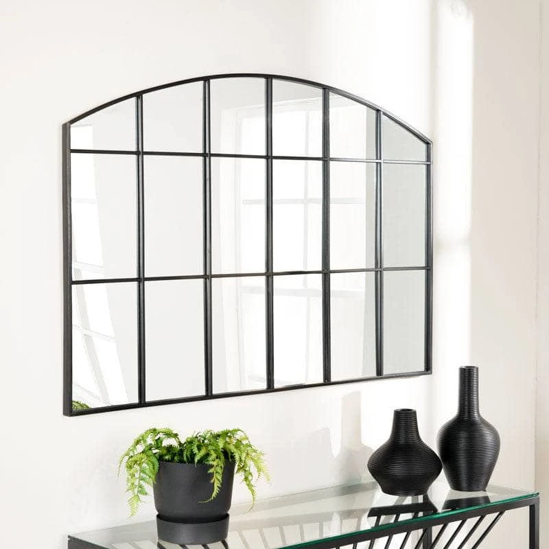 Black Arch Top Window Mirror 80x120cm 3 Black Arch Top Window Mirror 80x120cm