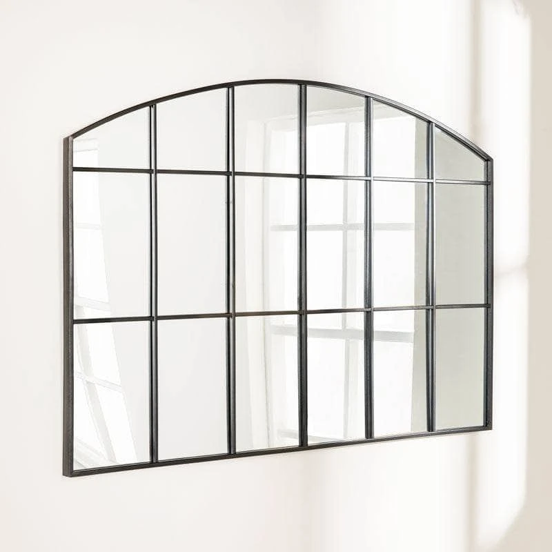 Black Arch Top Window Mirror 80x120cm 4 Black Arch Top Window Mirror 80x120cm - Image 2