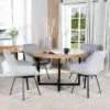 Lincoln Round Dining Table & 4 Silver Montreal Dining Chairs 1 Lincoln Round Dining Table & 4 Silver Montreal Dining Chairs -Taskers Sale Shop 60011154 8
