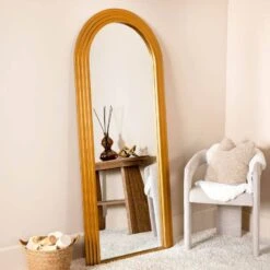 Ridged Arch Mirror - Country Gold