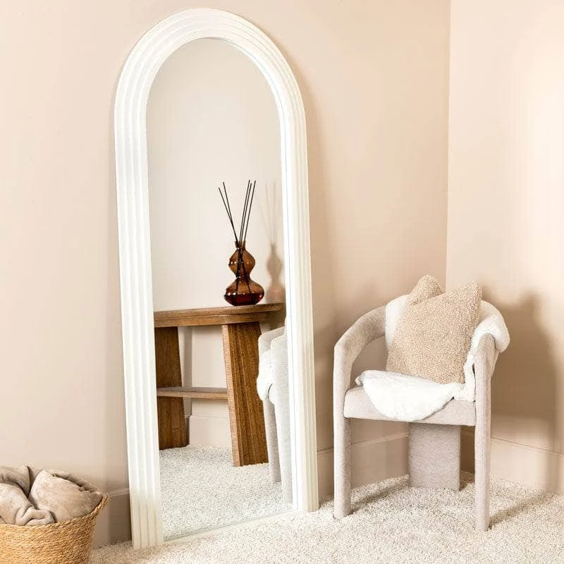 Ridged Arch Mirror - Cream 3 Ridged Arch Mirror - Cream