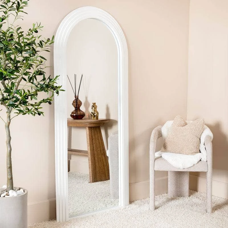 Ridged Arch Mirror - Matt White 3 Ridged Arch Mirror - Matt White