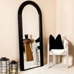 Ridged Arch Mirror - Matt Black