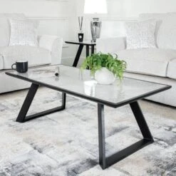 Valetta Ceramic Coffee Table - Black & Grey