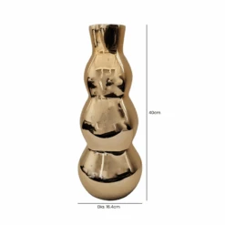 Gold Bubble Vase - 40cm -Taskers Sale Shop 60011692 LINA VS416 M0 GD 40CM GOLD BUBBLE SHAPE GLASS VASE 1