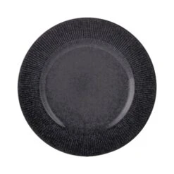Reactive Linear Black Dinner Plate - 27cm