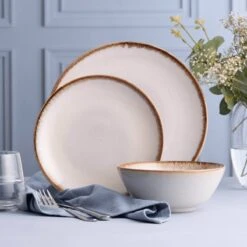 Reactive Cream 12 Piece Dinner Set