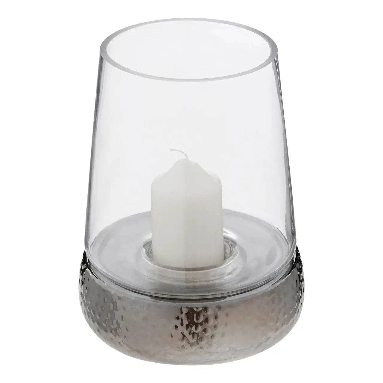 Martele Small Hurricane Candle Holder - Silver 3 Martele Small Hurricane Candle Holder - Silver