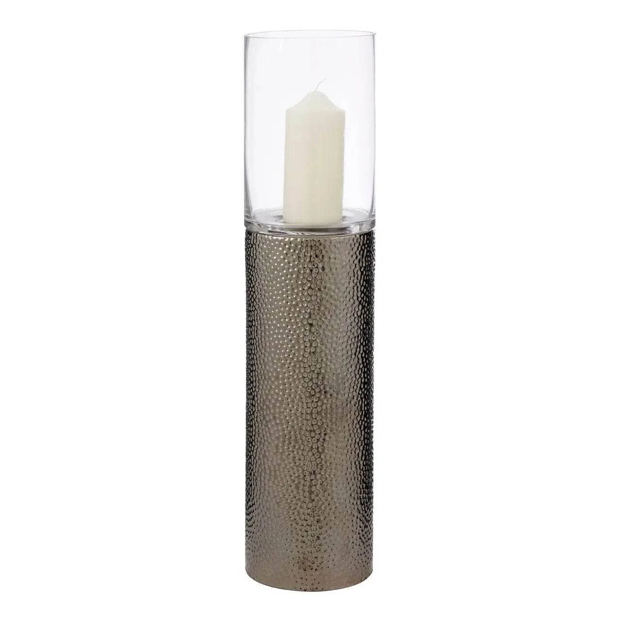 Martele Large Pillar Candle Holder - Silver 3 Martele Large Pillar Candle Holder - Silver