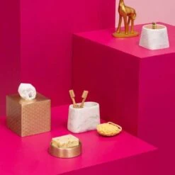 Allegra Aluminium Tissue Box - Gold -Taskers Sale Shop 600119393 1
