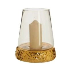 Martele Medium Hurricane Gold Candle Holder