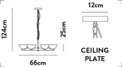 Trieste 6 Light Pendant Light - Stain Brass & Opal -Taskers Sale Shop 60012055 S.LIGHTL B91341 6SB6LTPENDANTSATINBRASSMETAL OPALWHITEGLASS