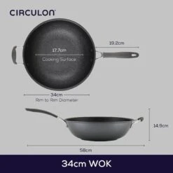 Circulon ScratchDefense Extreme Non-Stick Wok & Helper Handle - 34cm 19 Circulon ScratchDefense Extreme Non-Stick Wok & Helper Handle - 34cm -Taskers Sale Shop 60012499 MEYERCIRCULONSCRATCHDEFENSEA1SERIESOPENSTIRFRYWITHHELPERHANDLE34CM818298