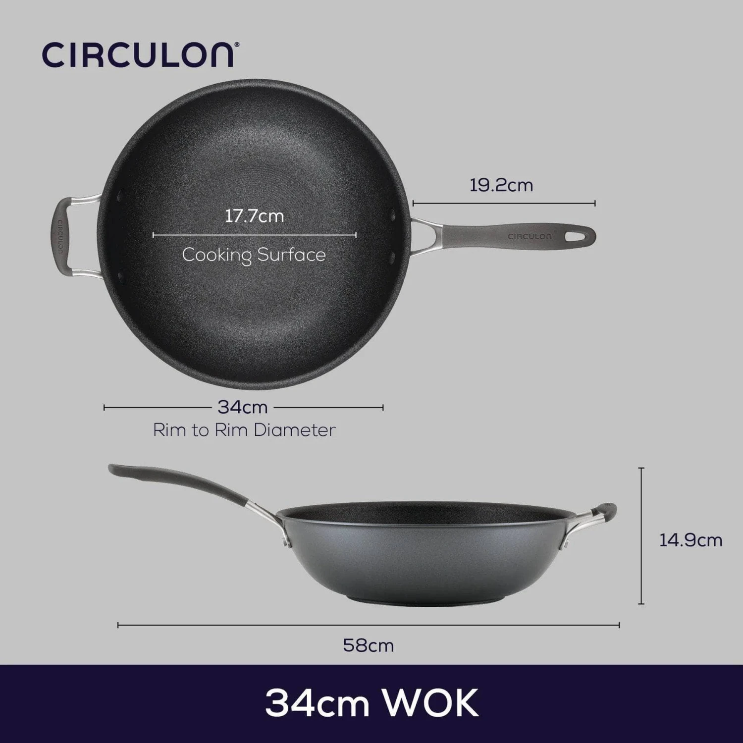 Circulon ScratchDefense Extreme Non-Stick Wok & Helper Handle - 34cm 11 Circulon ScratchDefense Extreme Non-Stick Wok & Helper Handle - 34cm - Image 9
