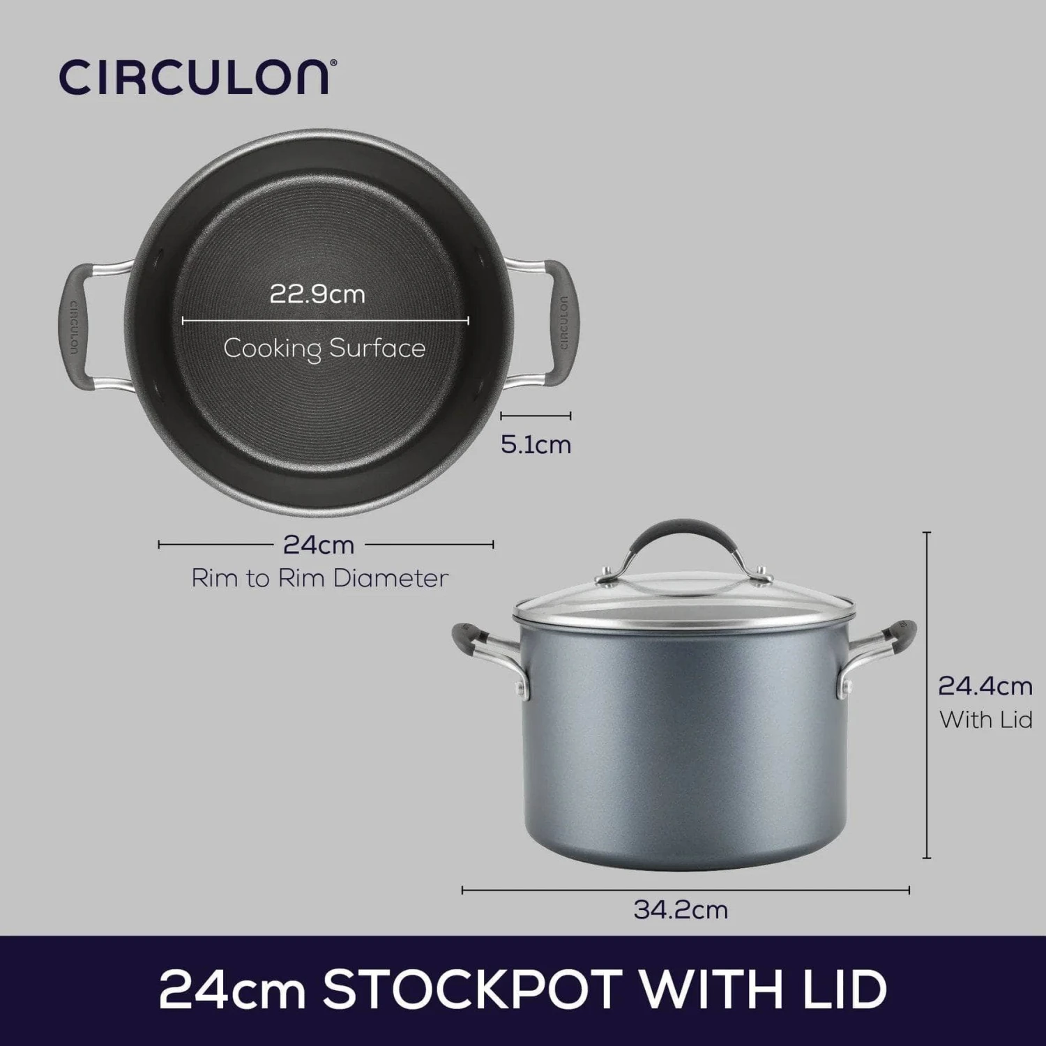 Circulon ScratchDefense Extreme Non-Stick Stockpot & Lid - 24cm 14 Circulon ScratchDefense Extreme Non-Stick Stockpot & Lid - 24cm - Image 12