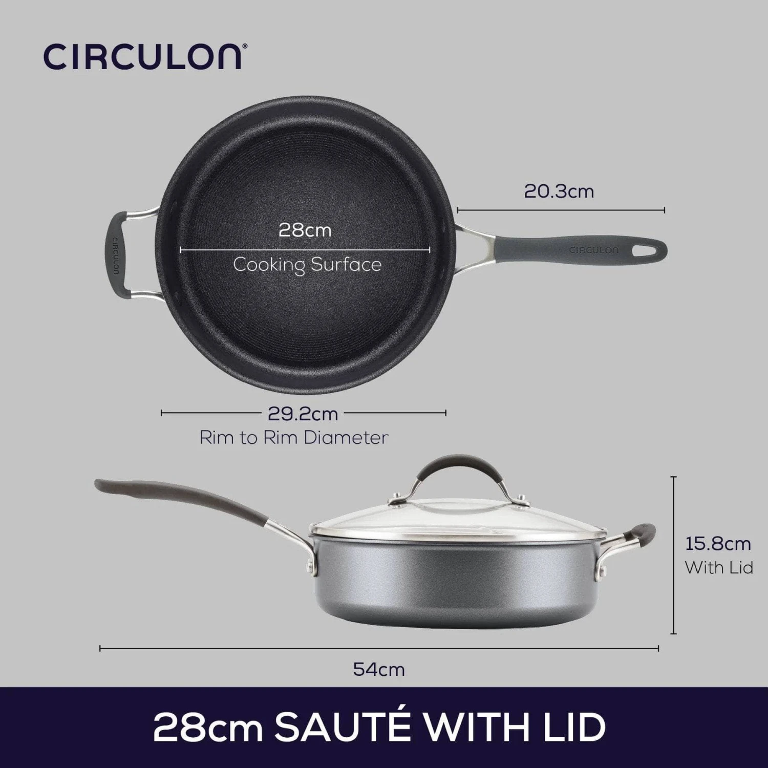 Citculon ScratchDefense Extreme Non-Stick Sauté Pan & Lid - 28cm 14 Citculon ScratchDefense Extreme Non-Stick Sauté Pan & Lid - 28cm - Image 12