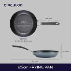 Circulon ScratchDefense Extreme Non-Stick Induction Frying Pan - 25cm 25 Circulon ScratchDefense Extreme Non-Stick Induction Frying Pan - 25cm -Taskers Sale Shop 60012504 MEYERCIRCULONSCRATCHDEFENSEA1SERIESSKILLET25.4CM818369