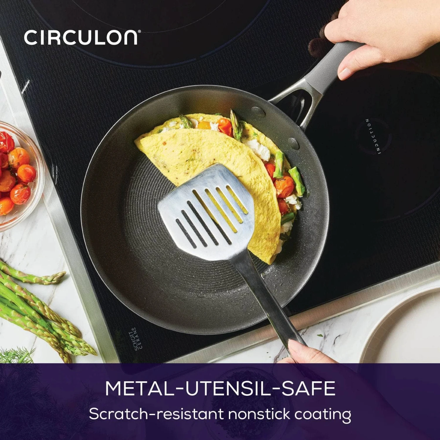 Circulon ScratchDefense Extreme Non-Stick Induction Frying Pan - 30cm 7 Circulon ScratchDefense Extreme Non-Stick Induction Frying Pan - 30cm - Image 5