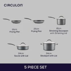 Circulon ScratchDefense Extreme Non-Stick Pan Set -Taskers Sale Shop 60012506 MEYERCIRCULONSCRATCHDEFENSEA1SERIESCOOKWARESET8PCE818388