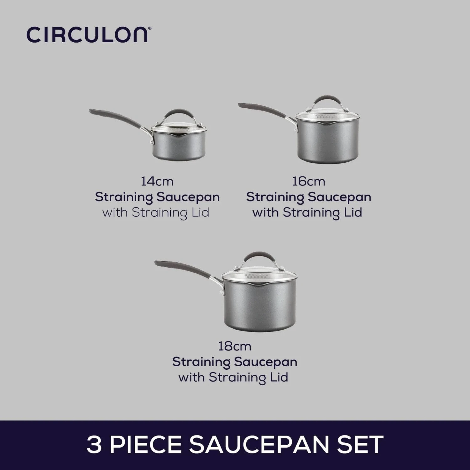 Circulon ScratchDefense Extreme Non-Stick Straining Saucepan & Lid Set 14 Circulon ScratchDefense Extreme Non-Stick Straining Saucepan & Lid Set - Image 12