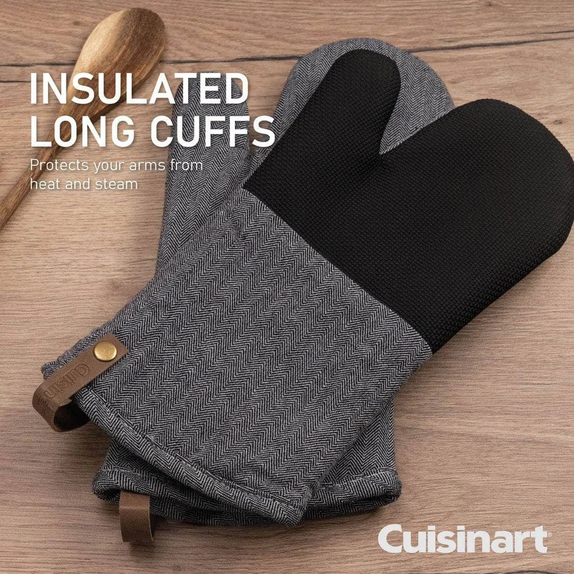 Cuisinart Neoprene Oven Mitts - Herringbone Charcoal 8 Cuisinart Neoprene Oven Mitts - Herringbone Charcoal - Image 6