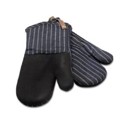 Cuisinart Neoprene Oven Mitts - Denim Pin Stripe