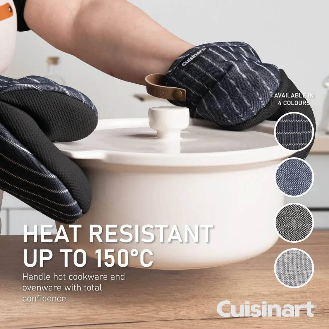 Cuisinart Neoprene Mini Mitts - Denim Pin Stripe 3 Cuisinart Neoprene Mini Mitts - Denim Pin Stripe