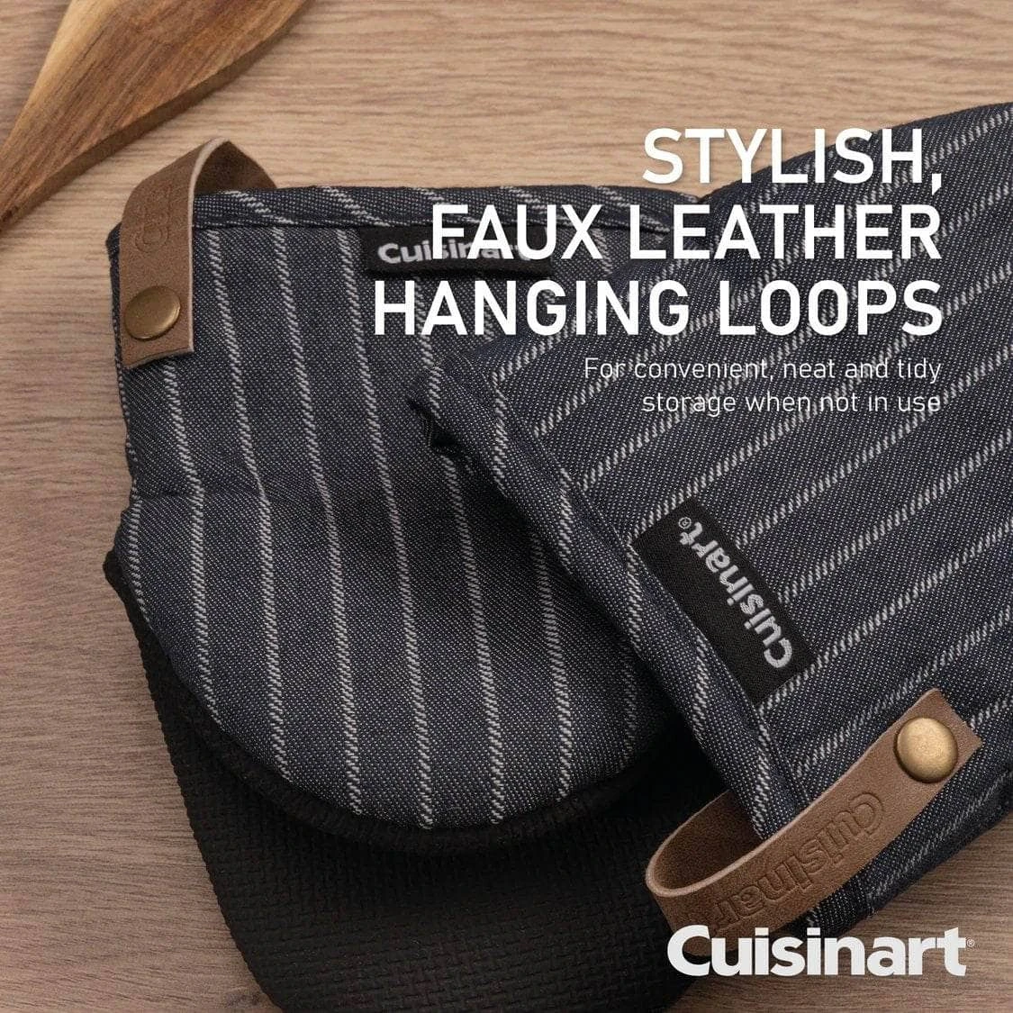 Cuisinart Neoprene Mini Mitts - Denim Pin Stripe 9 Cuisinart Neoprene Mini Mitts - Denim Pin Stripe - Image 7