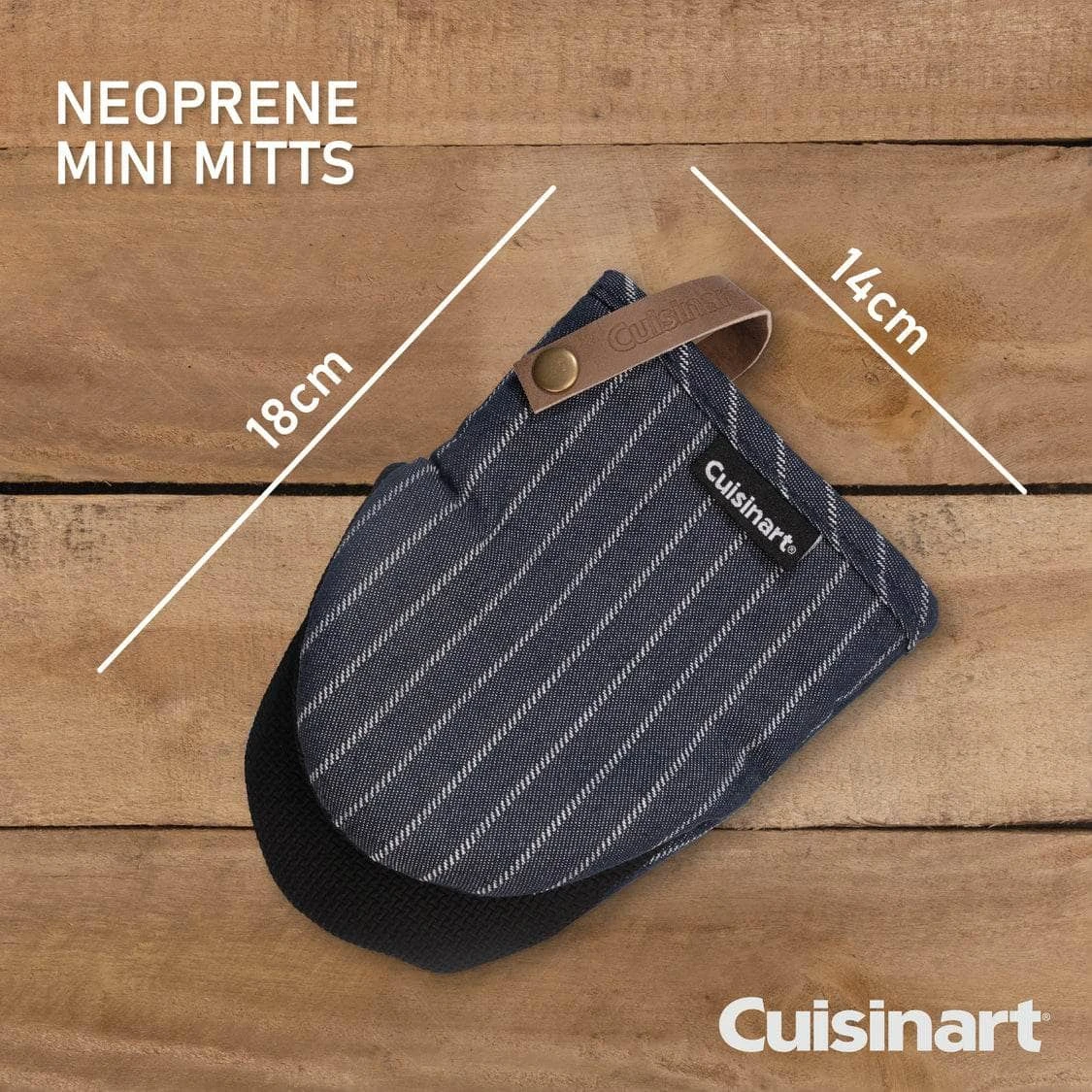 Cuisinart Neoprene Mini Mitts - Denim Pin Stripe 10 Cuisinart Neoprene Mini Mitts - Denim Pin Stripe - Image 8