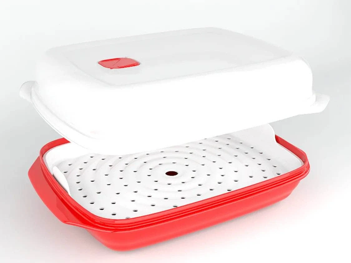 Good2Heat Microwave Rectangular Steamer With Tray 4 Good2Heat Microwave Rectangular Steamer With Tray - Image 2