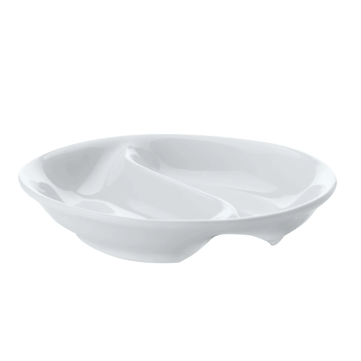 Round Divided Sauce Dish - 10cm 3 Round Divided Sauce Dish - 10cm