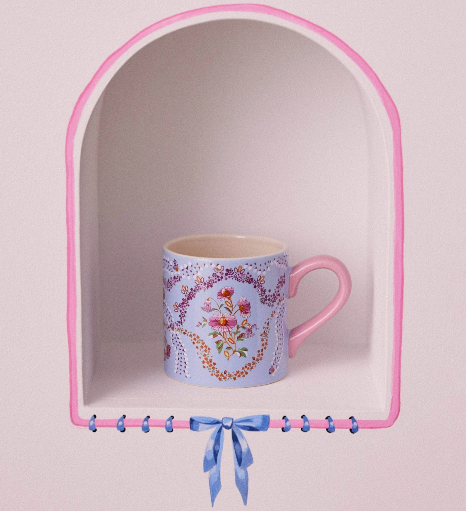 Affinity Flowers Shortie Mug - Blue 3 Affinity Flowers Shortie Mug - Blue