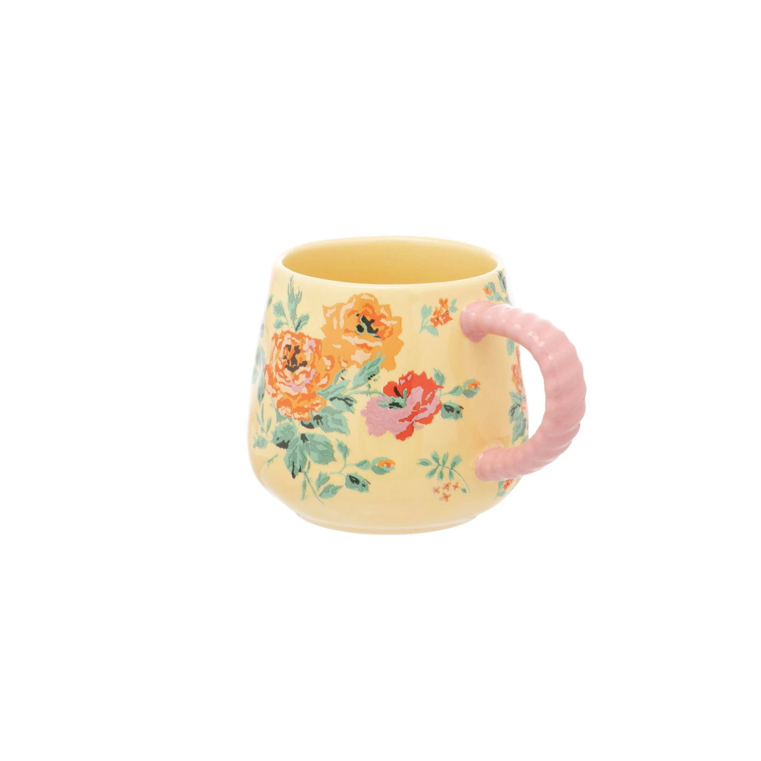 Cath Kidston Rose Twisted Handle Mug - Yellow 4 Cath Kidston Rose Twisted Handle Mug - Yellow - Image 2